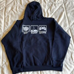 Navy Blue Hoodie with Gamer Print